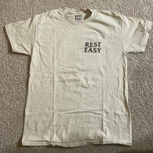 Cream Short Sleeve Tee Rest Easy Tropical